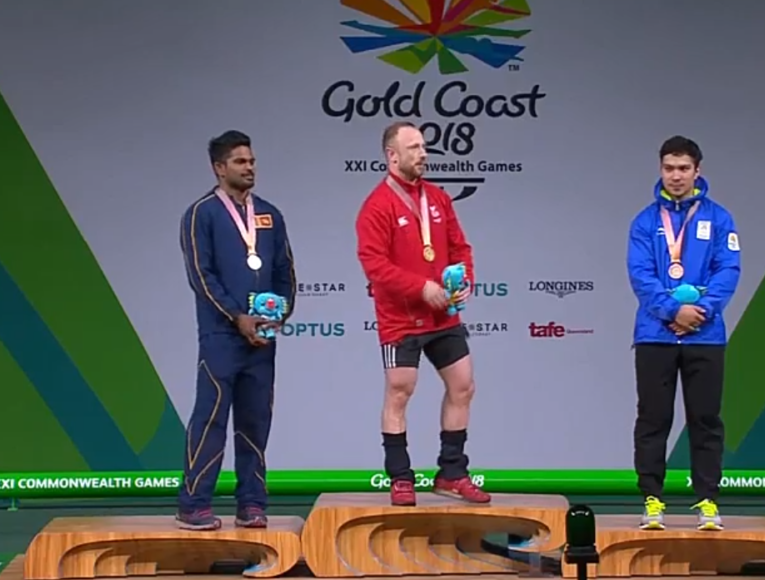 Deepak Lather wins bronze in men's 69 kg weightlifting category at Gold Coast CWG 2018