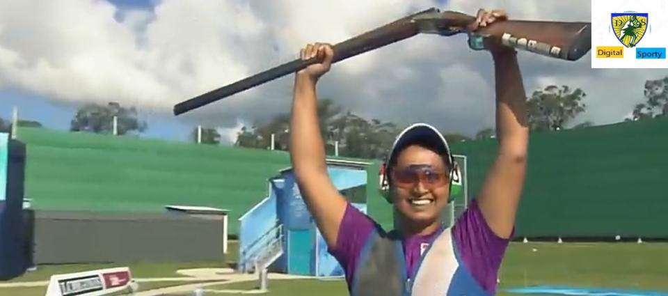 Image Slideshow: Shreyasi Singh celebrates after winning gold in women's trap shooting event at Gold Coast CWG