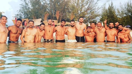 In pic: Team India members pose in shirtless pose at the beach