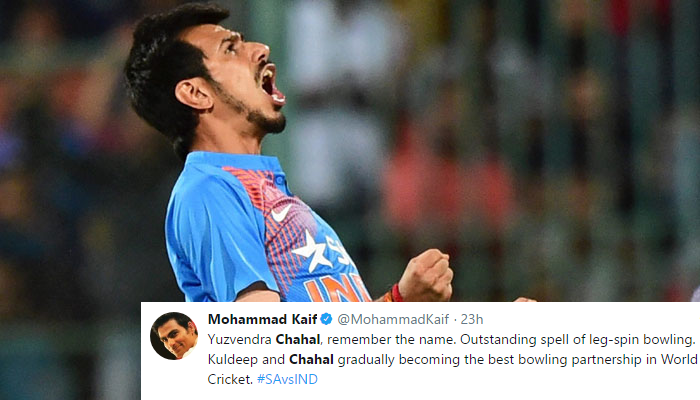 Twitter hails the performance of Yuzvendra Chahal in 2nd ODI at Centurion