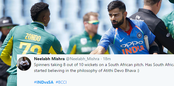 Twitter reactions: India win 3rd ODI at Newlands by 124 runs.