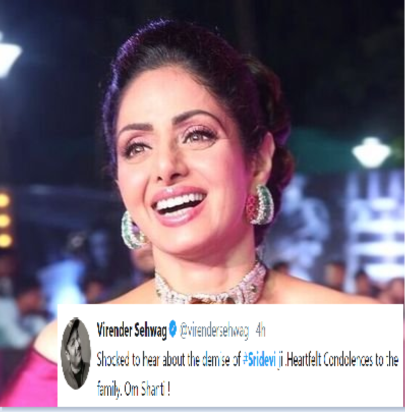 Sports Fraternity pays tribute to Sridevi | Digitalsporty.com