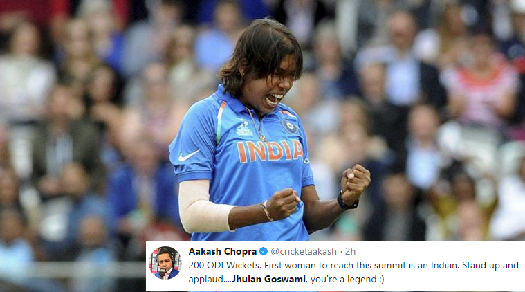 Twitter reactions: Jhulan Goswami becomes first female cricketer to take 200 wickets