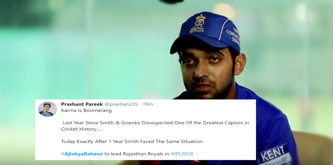 Ajinkya Rahane was appointed as the new captain of Rajasthan Royals