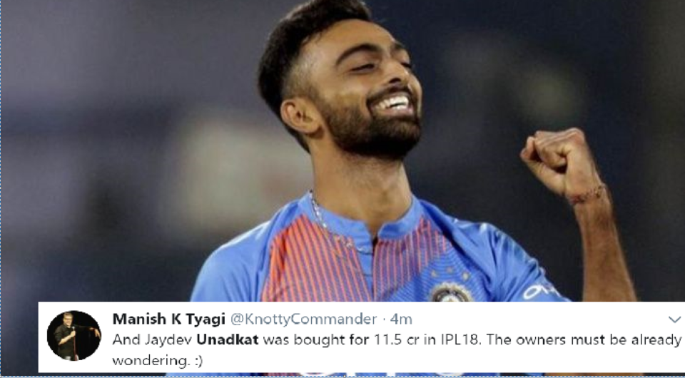 Reactions on Jaydev Unadkat's performance in 1st T20 of Nidahas trophy