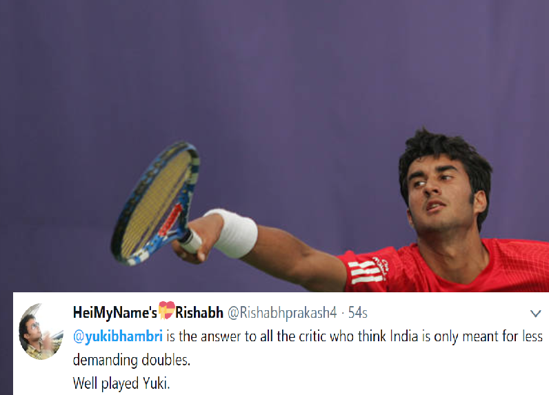 Fans praise Yuki Bhambri's performance in Indian Wells