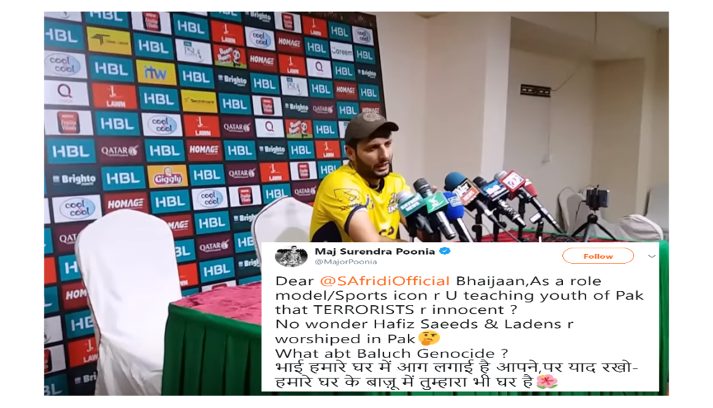 Shahid Afridi gets slammed over his comment on Kashmir