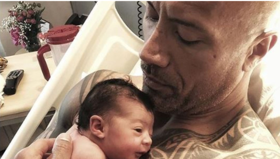 dwayne 'the rock' johnson welcomes new born daughter