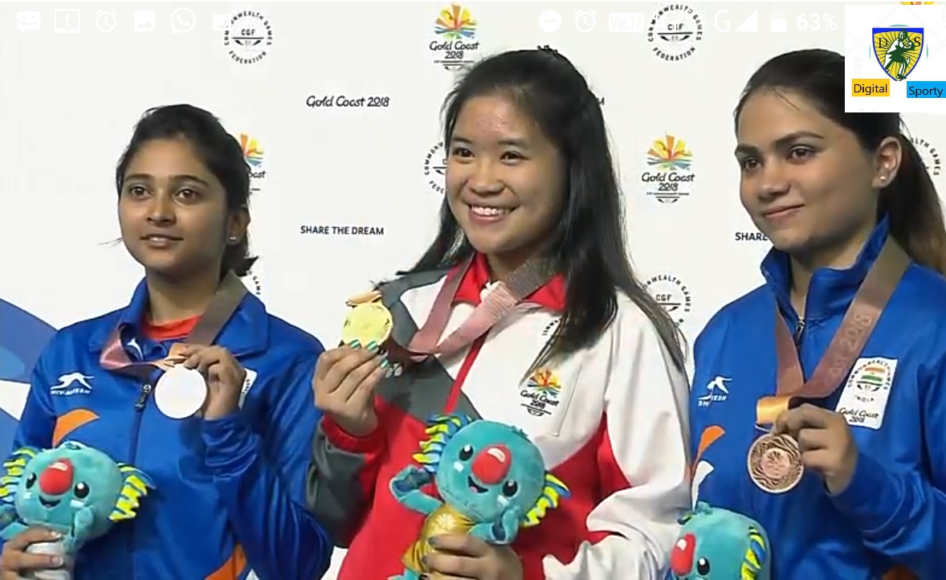Mehuli claims silver, Apurvi claims bronze in women's 10m air rifle at Gold Coast CWG
