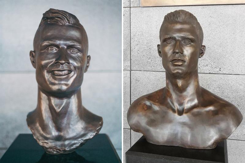 Controversial bronze bust of Cristiano Ronaldo replaced