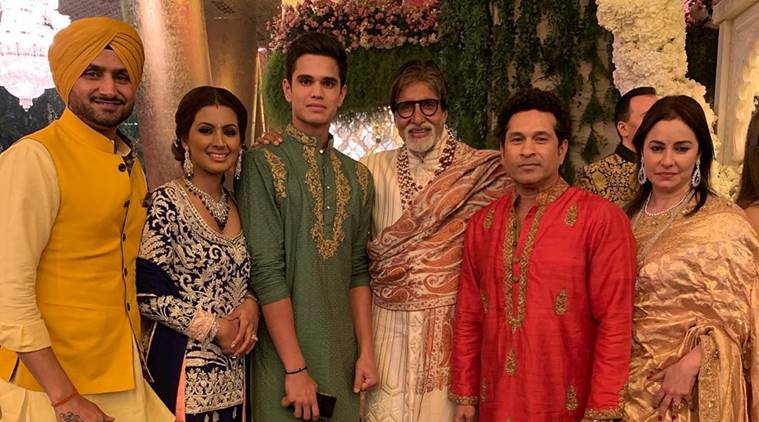 Sachin Tendulkar, Yuvraj Singh and Harbhajan Singh grace the wedding of Isha Ambani