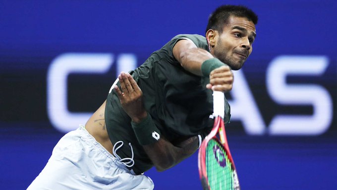 US Open 2019: Sumit Nagal's reaction after he wins the first set against Roger Federer
