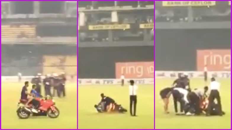 Video: Sri Lanka's Kusal Mendis' bikes slip while celebrating ODI series win over Bangladesh