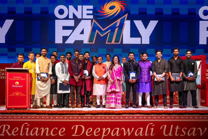 In pics: Indian cricketers attend Ambani's Diwali party
