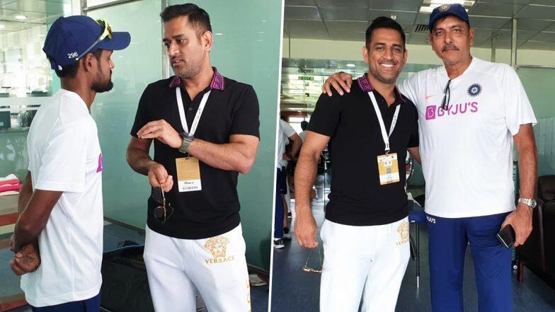 MS Dhoni spotted in the Indian dressing room for the first time since World Cup