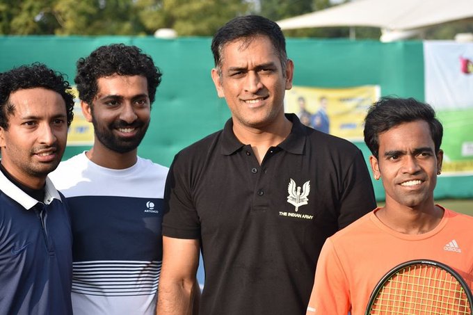 Video: MS Dhoni registers a massive win in the first round of tennis tournament