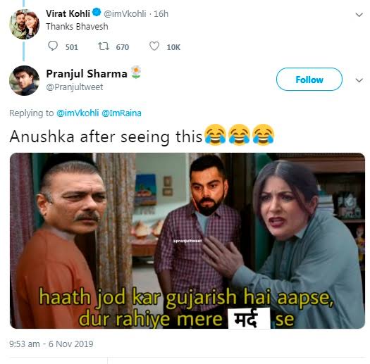 Fans troll Virat Kohli for drinking with Ravi Shastri after he refers Suresh Raina as "Bhavesh"