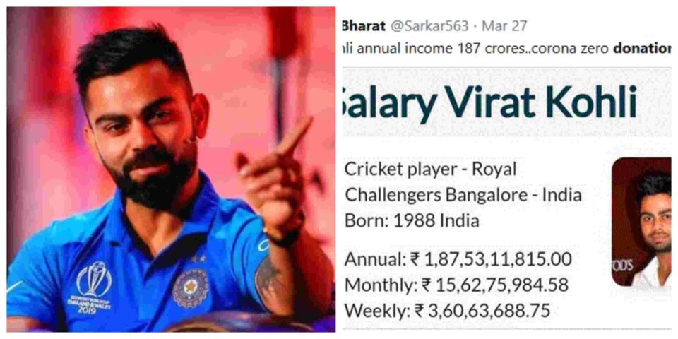 Fans question the role of Virat Kohli in country's fight against coronavirus