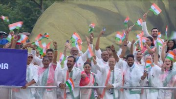 In Pics: Indian contingent dazzles in Paris Olympics 2024 opening ceremony